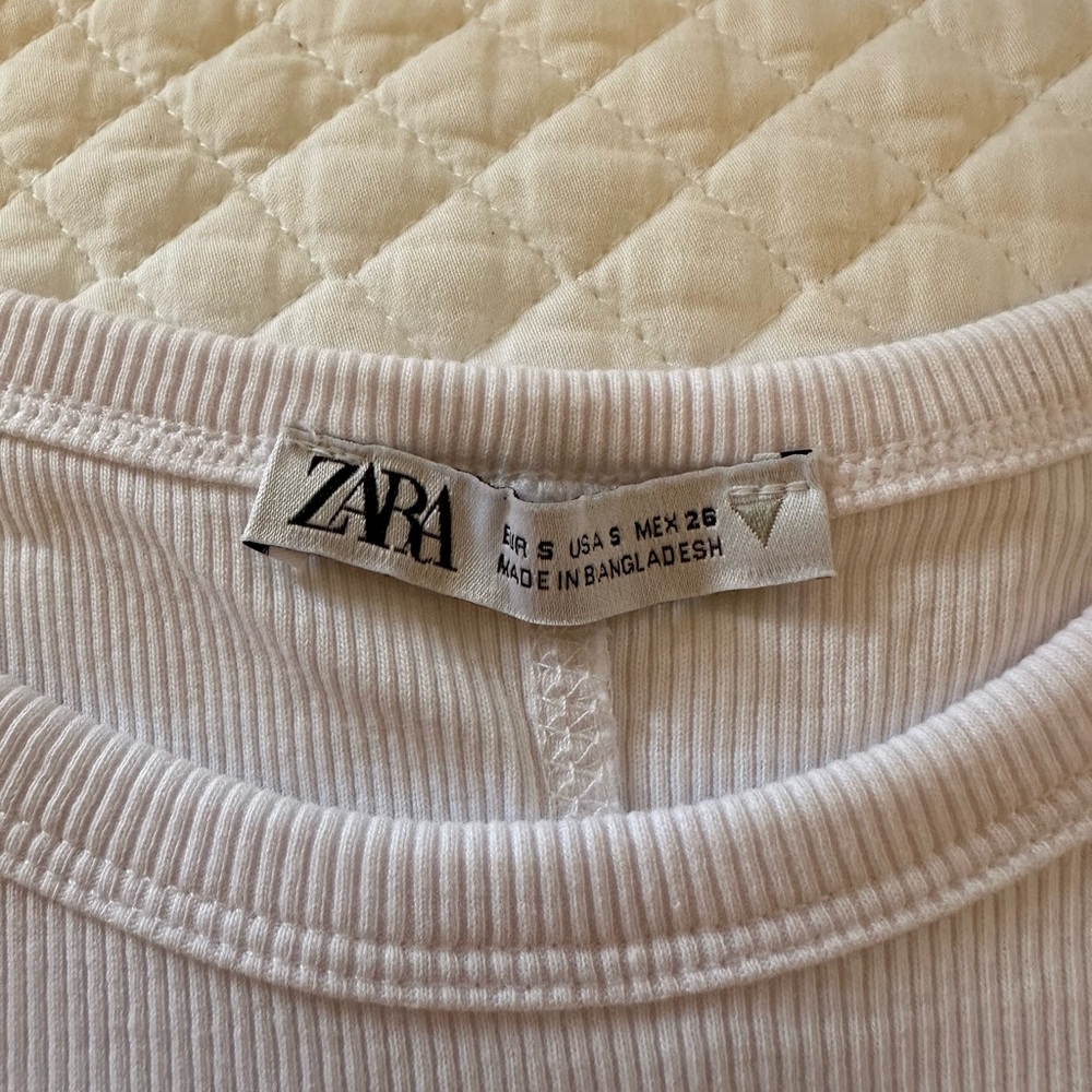 Zara White Ribbed Tank Top - Picture 2 of 2